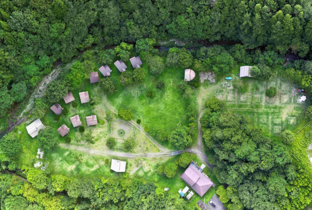 土呂部高原キャンプ場全体写真空撮