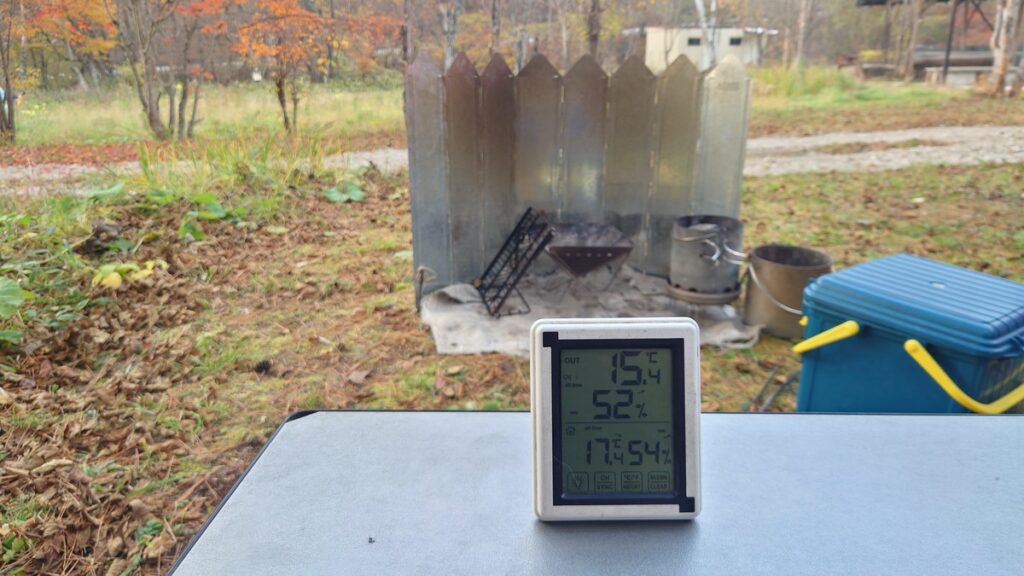 十二の杜オートキャンプ場焚火の準備完了