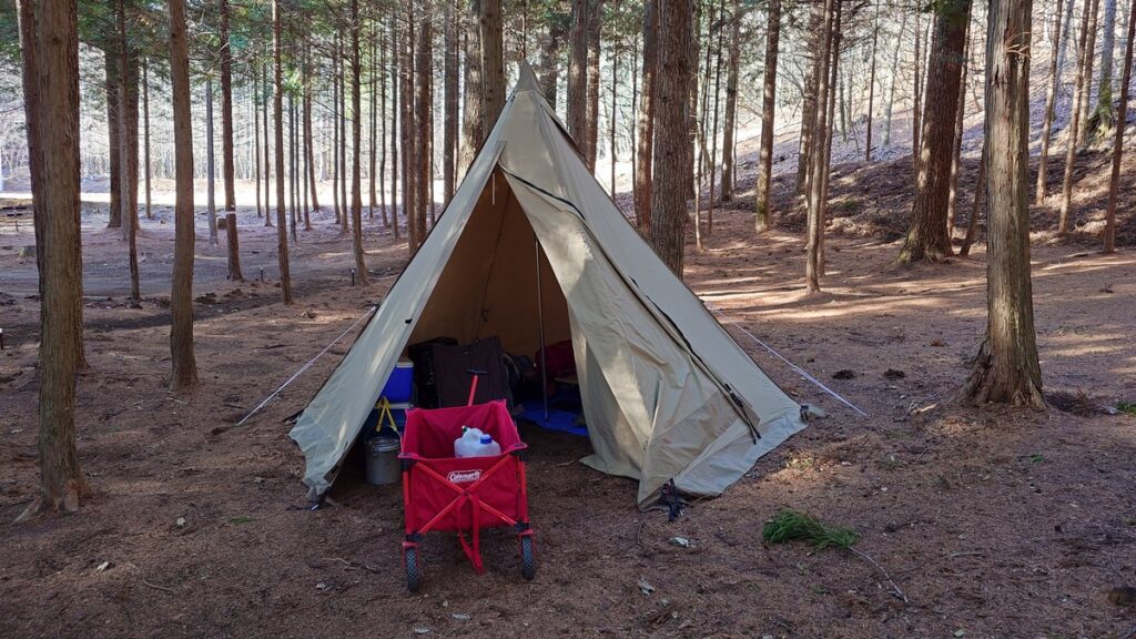 Mauka Resort AZMY ソロキャンプサイトへ設営したタッソTC