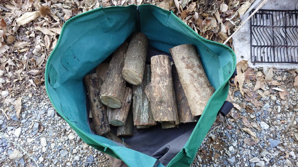 焚火用の薪ゲット