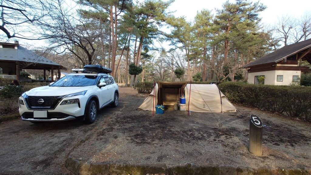 那須野が原公園オートキャンプ場オートサイトソロカマTCと愛車