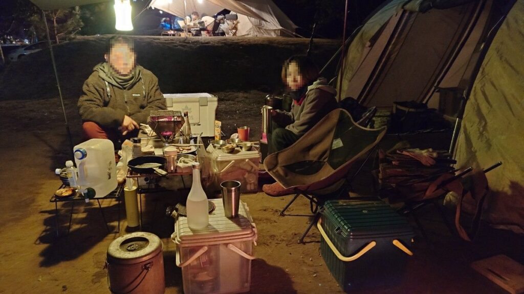 大洗サンビーチキャンプ場テントサイト風景