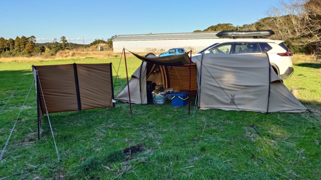 御宿ドローン＆キャンプＡサイト陣幕裏内側