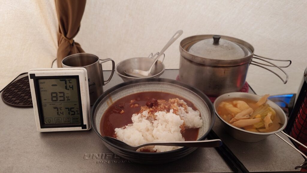 くすのきキャンプ場の朝食