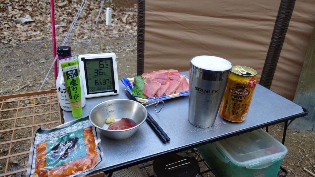 一番搾り芳醇とお刺身で乾杯