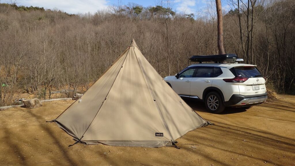 七角形で設営したtassoTC