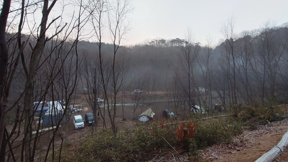 栃木の森キャンプ場頂上サイトから