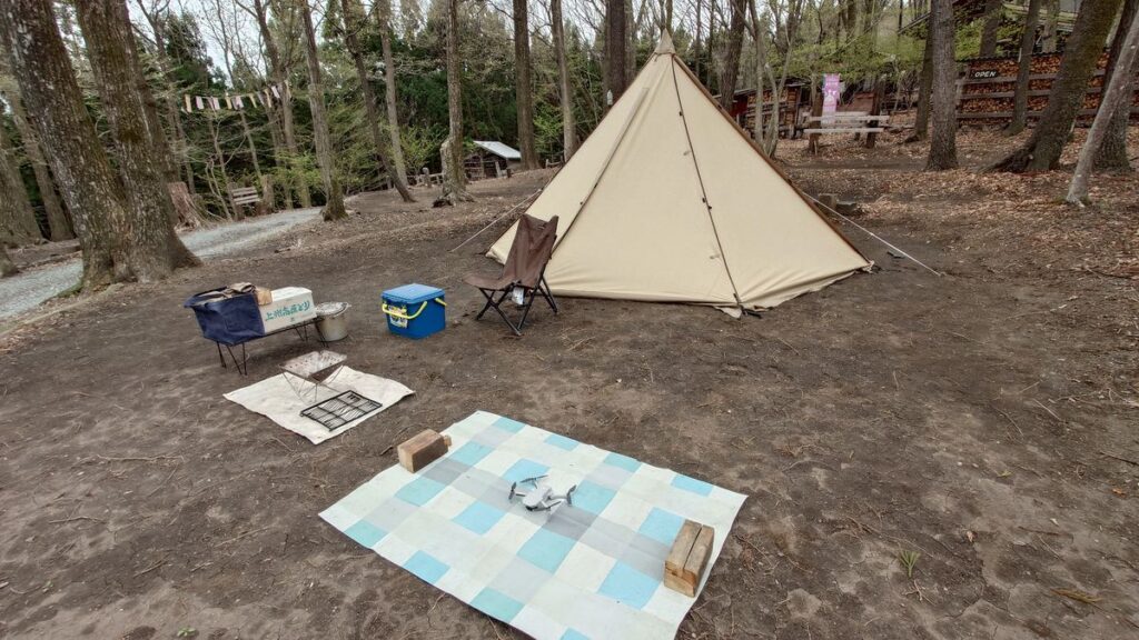 tassoTC前のたき火台とmavicmini