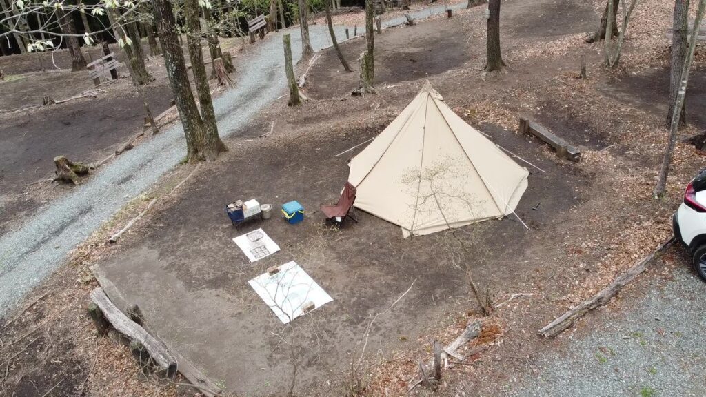 キャンプサイトの俯瞰画像