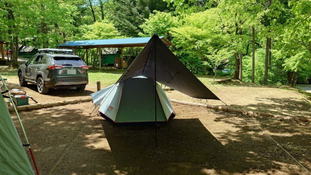 日光まなかの森３７番サイトに設営