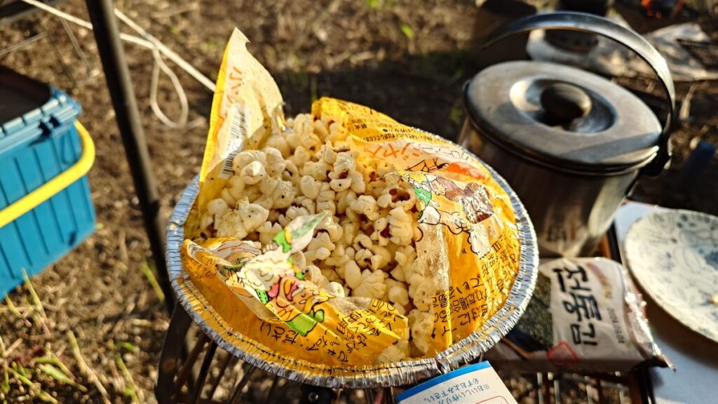 できあがったポップコーン