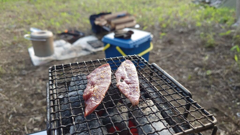 豚レバー炭火焼き