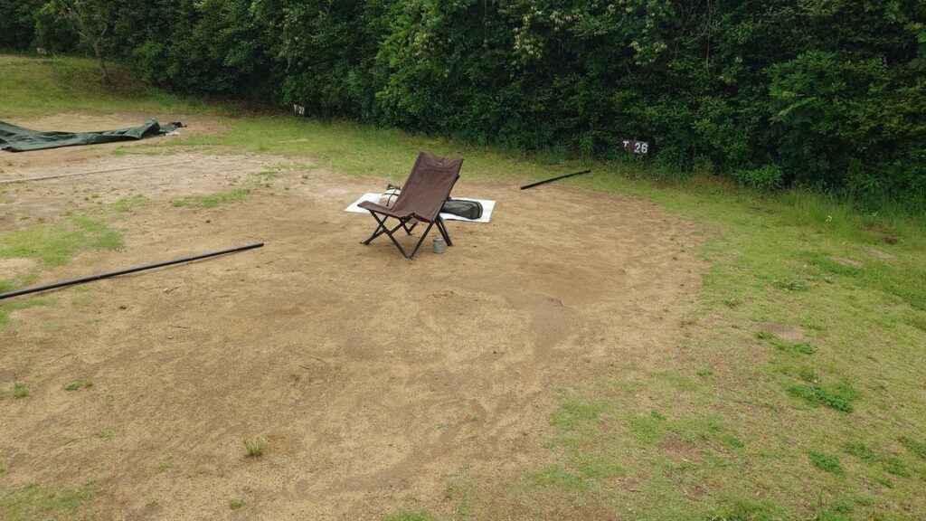 大洗サンビーチキャンプ場高台サイト設営開始