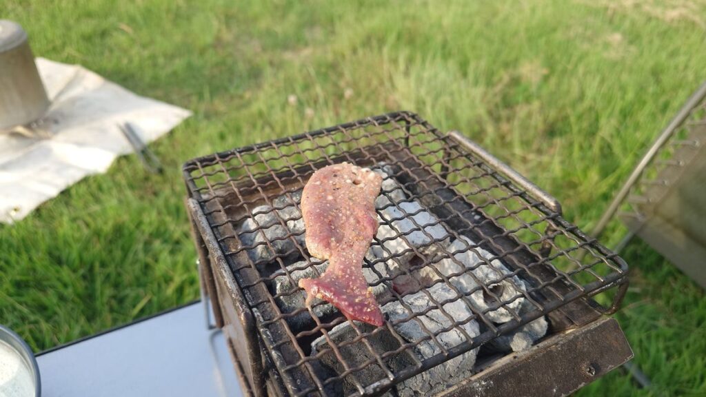 豚レバー炭火焼き