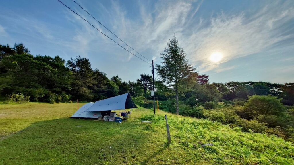 山の駅たかはらSTARLIGHTCAMPBASE夜景サイトの朝