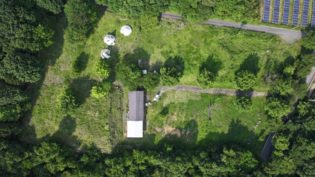 旧赤城わらべの里上空からの全景