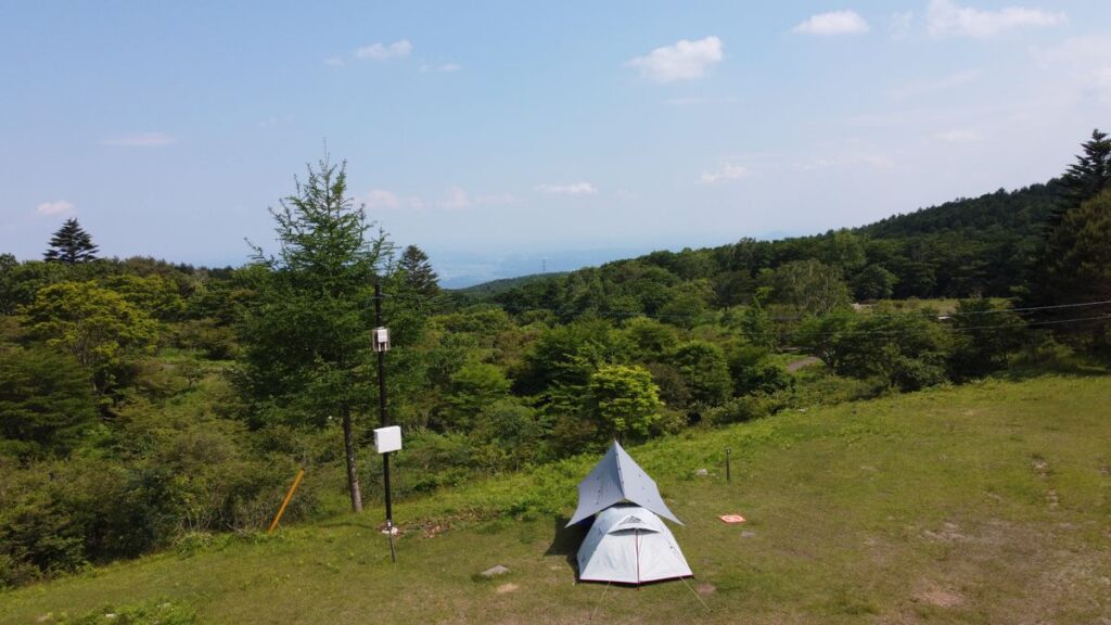 山の駅たかはらSTARLIGHTCAMPBASE夜景サイト上空から見た矢板市街地