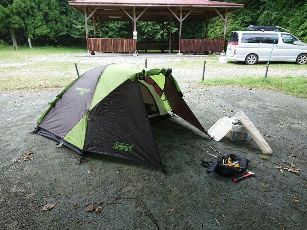 利平茶屋森林公園キャンプ場で初設営
