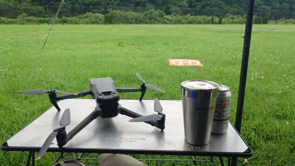 空撮終了で乾杯