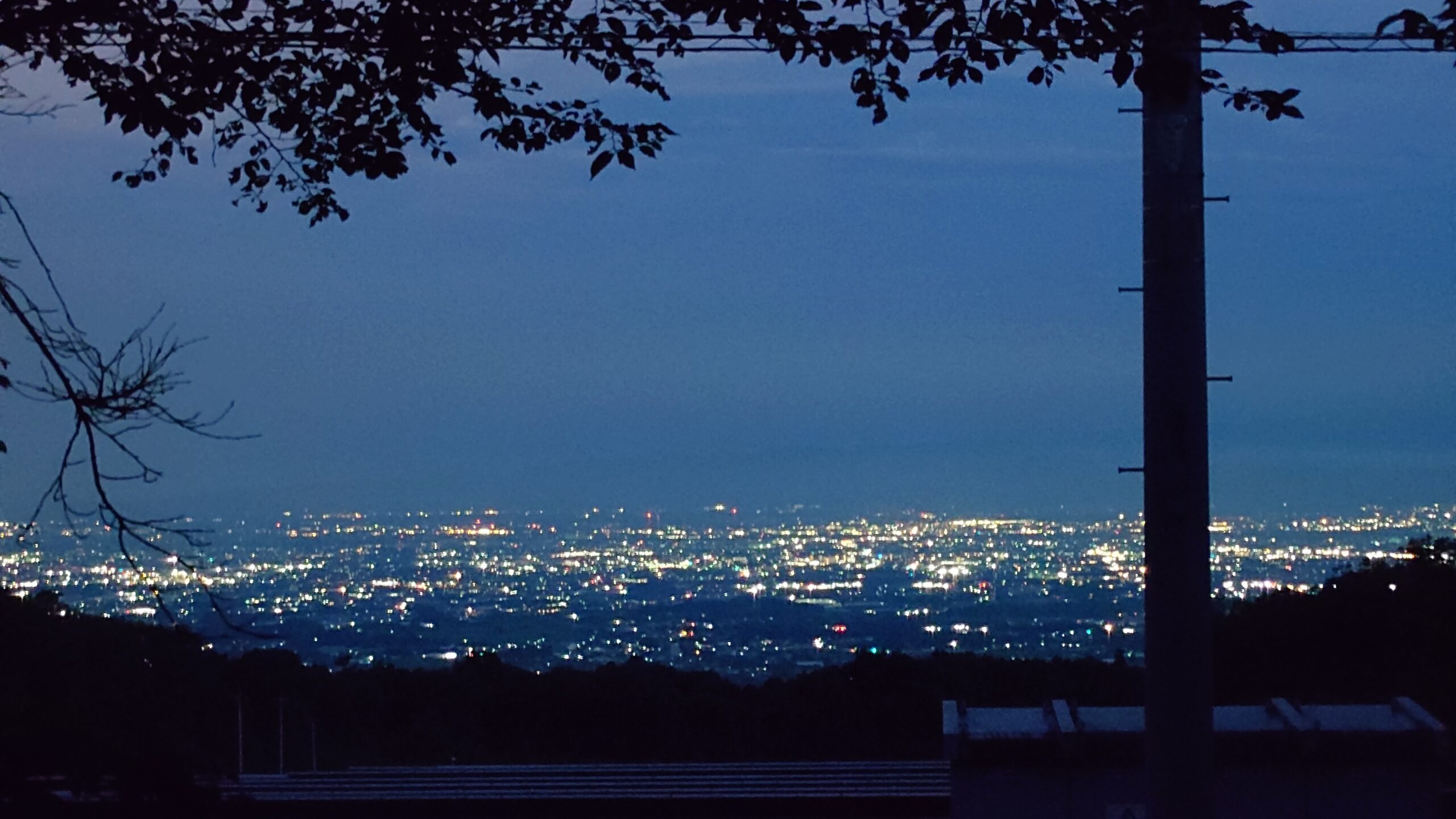 オートキャンプ場ナイトビューあかぎ最前面からの夜景
