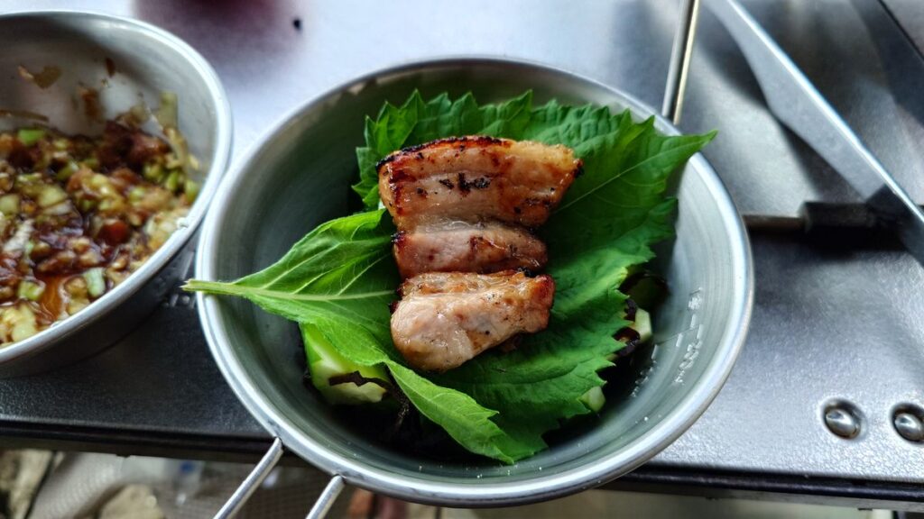 豚バラ肉の紫蘇巻き