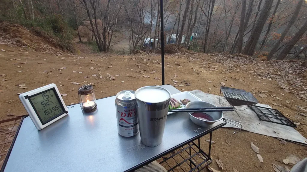 栃木の森キャンプ場で乾杯