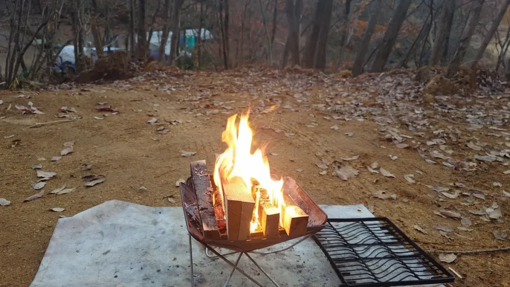 焚き火開始
