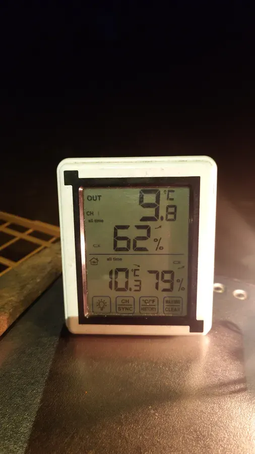 栃木の森１２月５時過ぎの気温