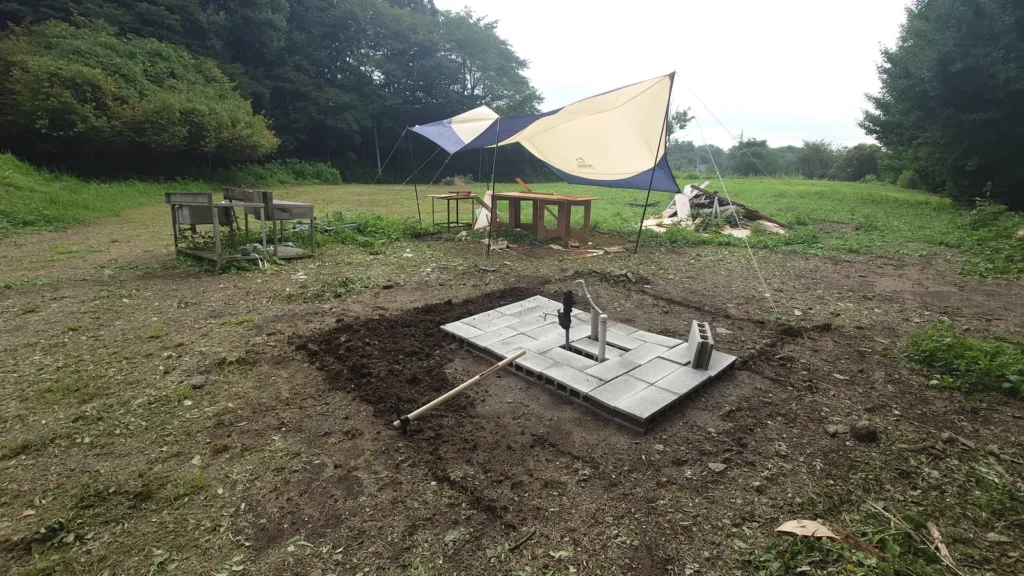 ナイトビューあかぎ水場の足場作り