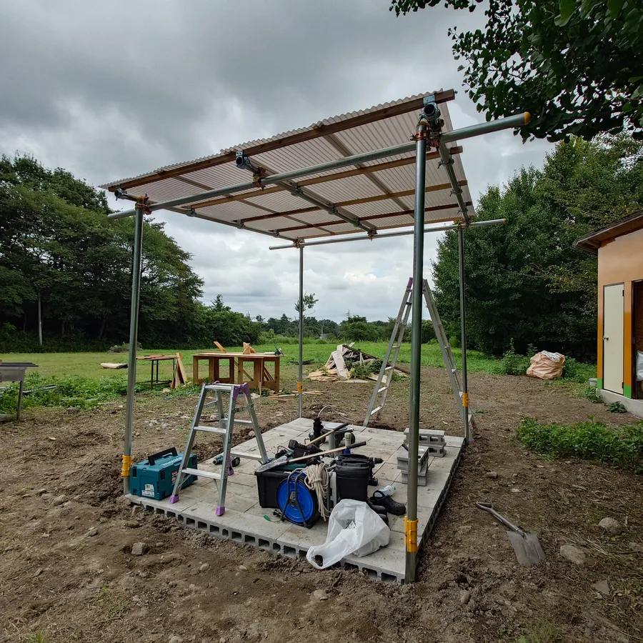 ナイトビューあかぎ水場の屋根完成