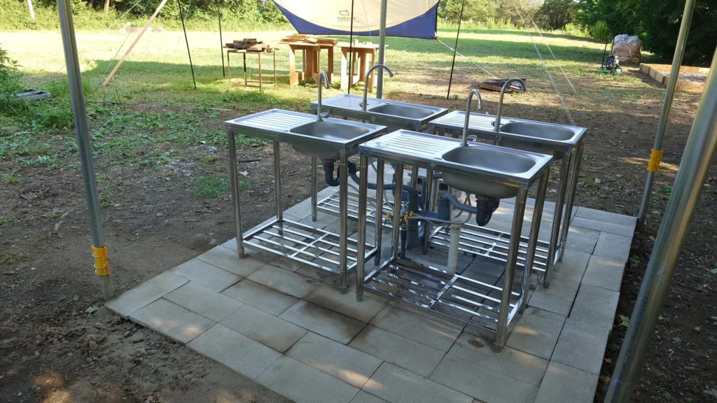 ナイトビューあかぎ水場シンク取り付け完了