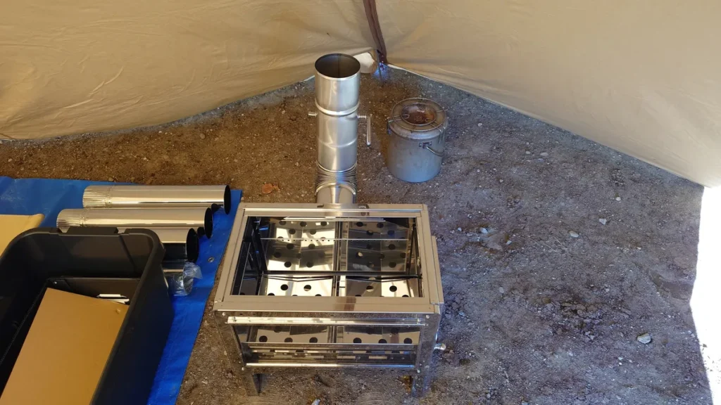 ホンマ製作所フォールディングキャンプストーブダンパー取り付け