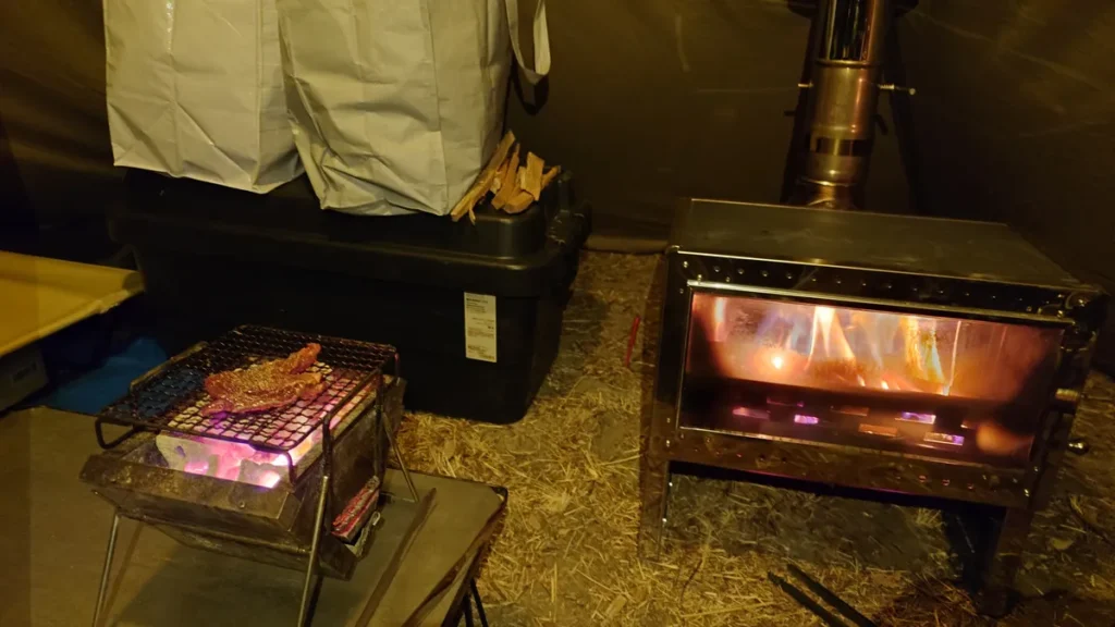 BBQコンロと薪ストーブ