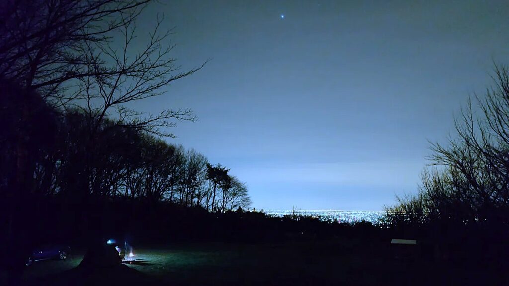 オートキャンプ場ナイトビューあかぎ林間サイトからの夜景