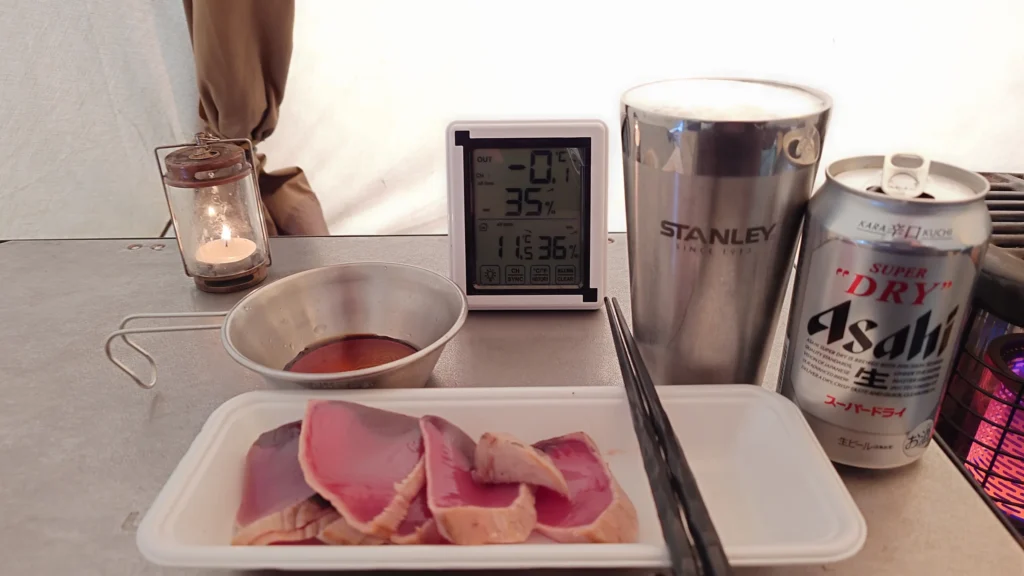 カツオのたたきで乾杯