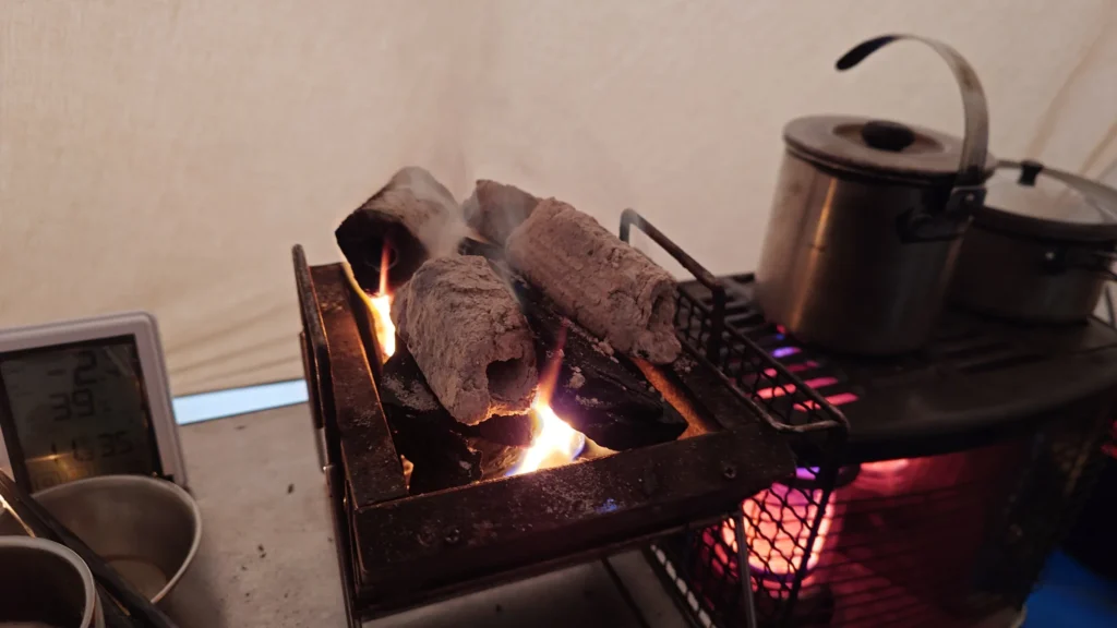 卓上炭火コンロの着火