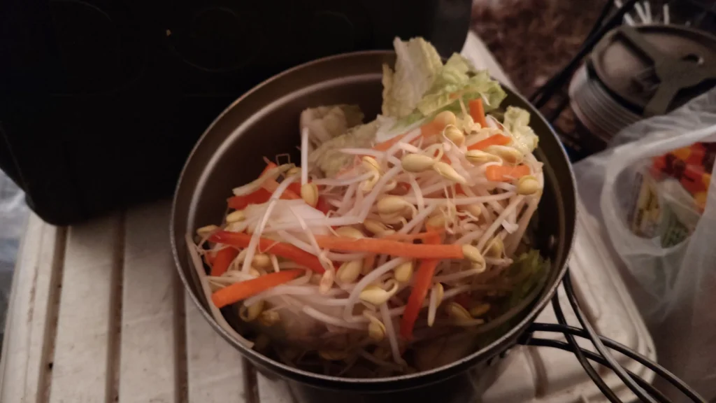 てんこ盛りの野菜鍋