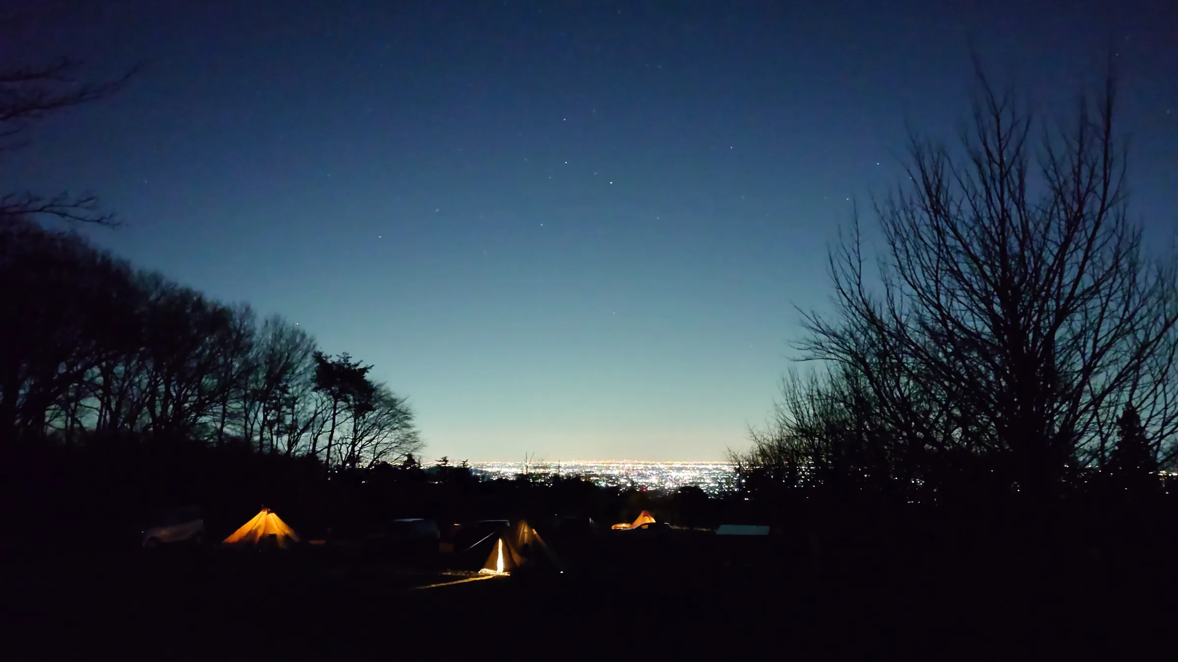 オートキャンプ場ナイトビューあかぎからの夜景