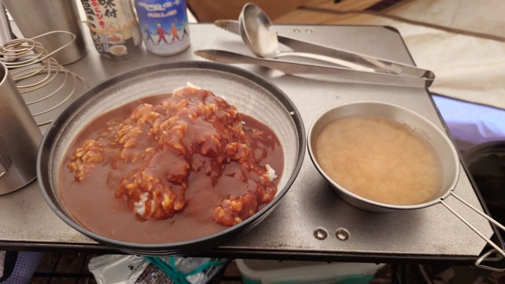 那須野が原公園オートキャンプ場での朝食