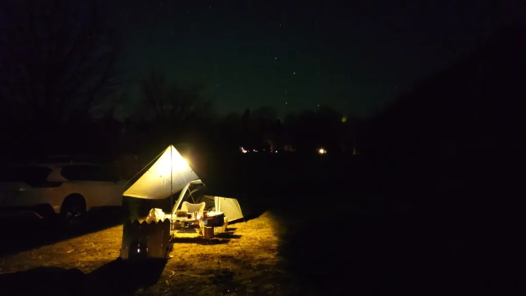 ナイトビューあかぎ夜のテントサイトと星空