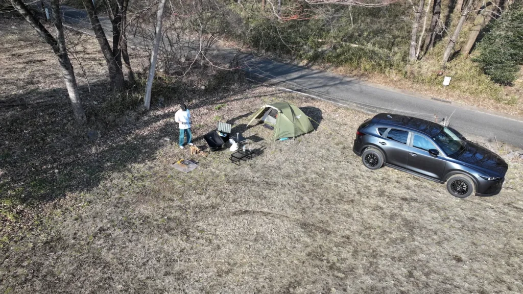 展望サイト奥でソロキャンプ