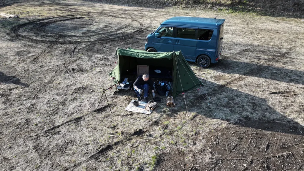 展望サイトでソロキャンプ