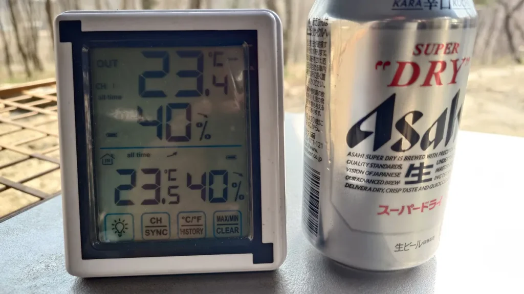 アサヒスーパードライ＆温度計