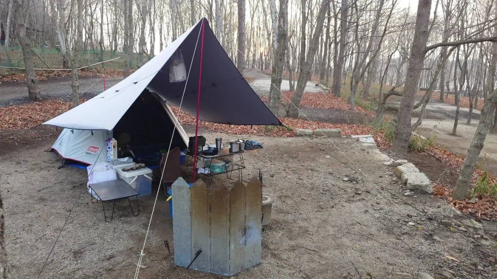 朝日のテントサイト