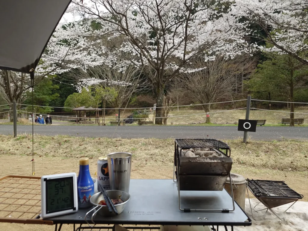 卓上BBQコンロ準備完了