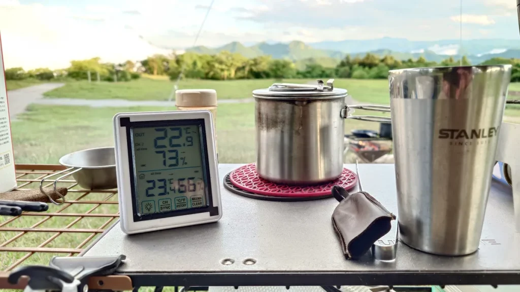 荒船パノラマキャンプフィールド午後6時過ぎの気温