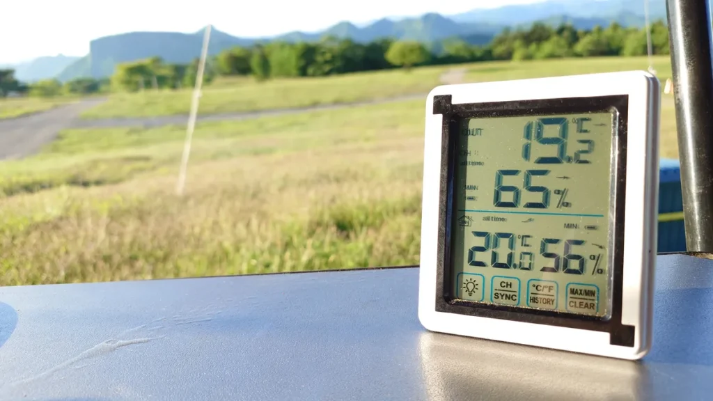 荒船キャンプフィールド朝の気温