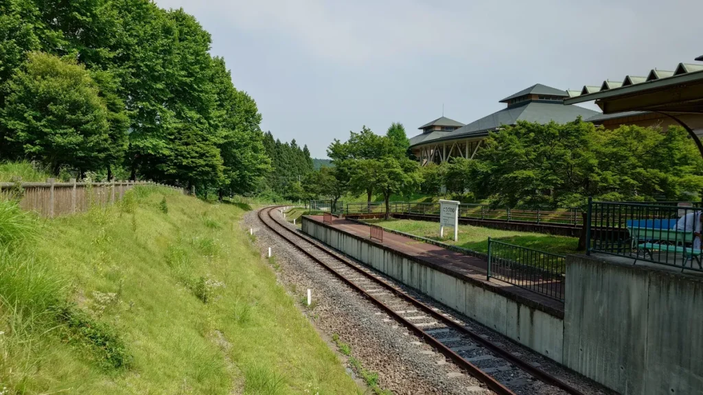 碓氷峠の森公園奥のトロッコ列車の駅