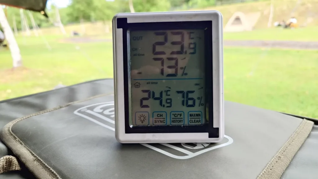 Asama Park Field 8月上旬夕方の気温