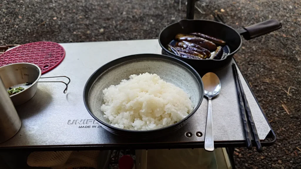 白飯と茄子